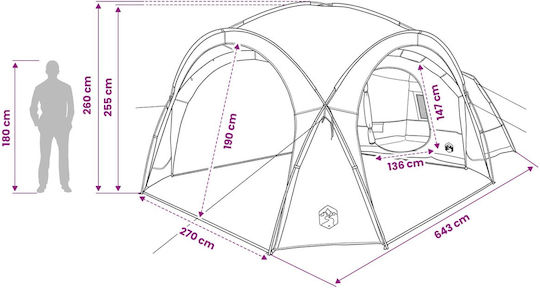 vidaXL Σκηνή Camping Igloo Αυτοκινήτου 4 Εποχών 410x410x250εκ.