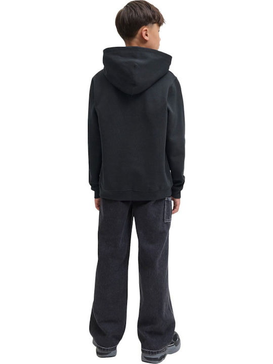 Kinder-Sweatshirt mit Kapuze Schwarz