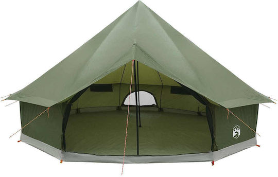 vidaXL Σκηνή Camping Teepee Χακί 4 Εποχών 500x500x300εκ.