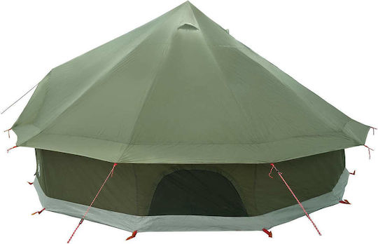 vidaXL Σκηνή Camping Teepee Χακί 4 Εποχών 500x500x300εκ.