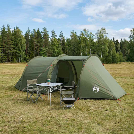 vidaXL Camping Tunnel Mountaineering Tent Green 4 Seasons Waterproof 410x175x105cm