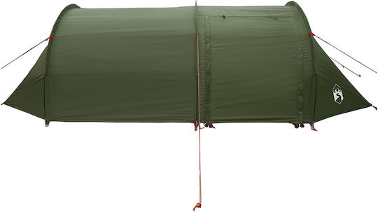 vidaXL Camping Tunnel Mountaineering Tent Green 4 Seasons Waterproof 410x175x105cm