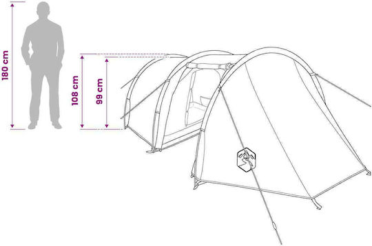 vidaXL Camping Tunnel Mountaineering Tent Green 4 Seasons Waterproof 410x175x105cm