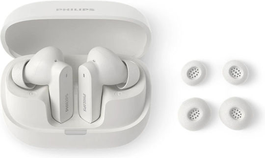 Philips TAT3000WT In-ear Bluetooth Handsfree Ακουστικά με Αντοχή στον Ιδρώτα και Θήκη Φόρτισης Λευκά