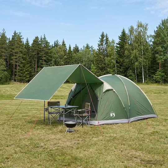 vidaXL Camping Tent Green for 4 People 398x260x177cm