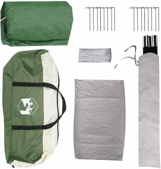 vidaXL Camping Tent Green for 4 People 398x260x177cm