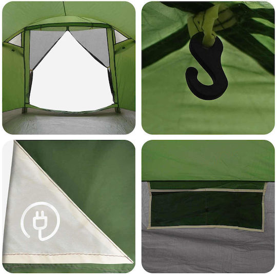 vidaXL Camping Tent Green for 4 People 398x260x177cm
