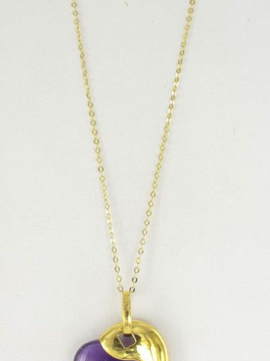 Gold Necklace 9K Morellato Heart Amethyst Hbn04 Gold Necklace 9K Morellato Heart Amethyst Hbn04
