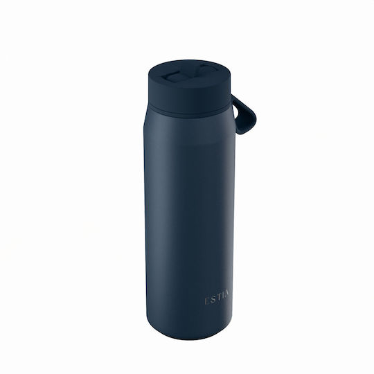 Estia Pulse Save The Aegean Recyclable Thermos Bottle Stainless Steel BPA Free 500ml Indigo