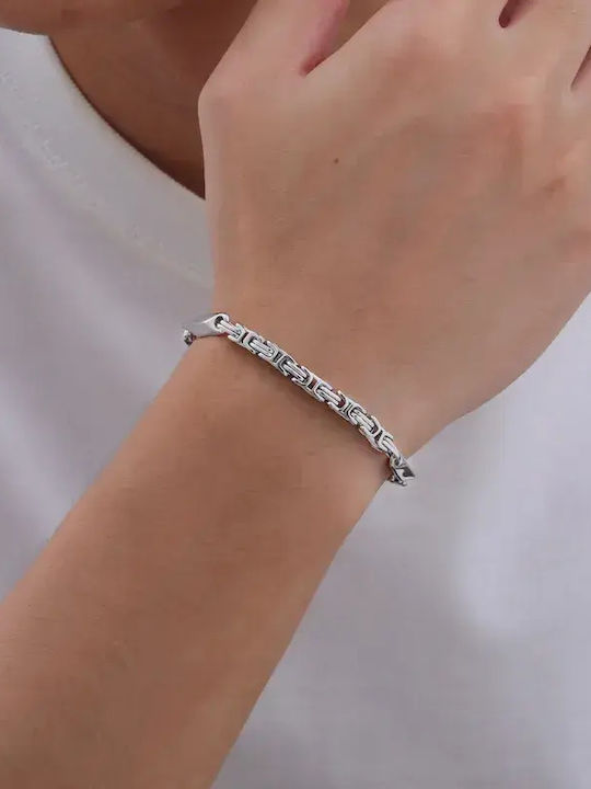 Herren Armband Kette mit Byzantinischem Design aus Stahl