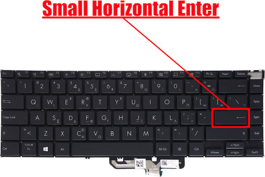 Greek Laptop Keyboard Asus Zenbook 14x Ux5400 Ux5400zf Ux5400e Ux5400ea Ux5400eg Ux5401ea-oled-kn511t 4602ge00 Dj1ti12 0kn1-dj2uk12 0knb0-4601uk00 Asm20n3 Gr No Frame Black Code 40704grbl