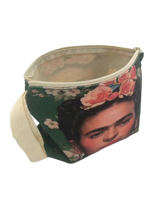 Women's Toiletry Bag Beach Bag Frida Kahlo Design & Hand Handle Green