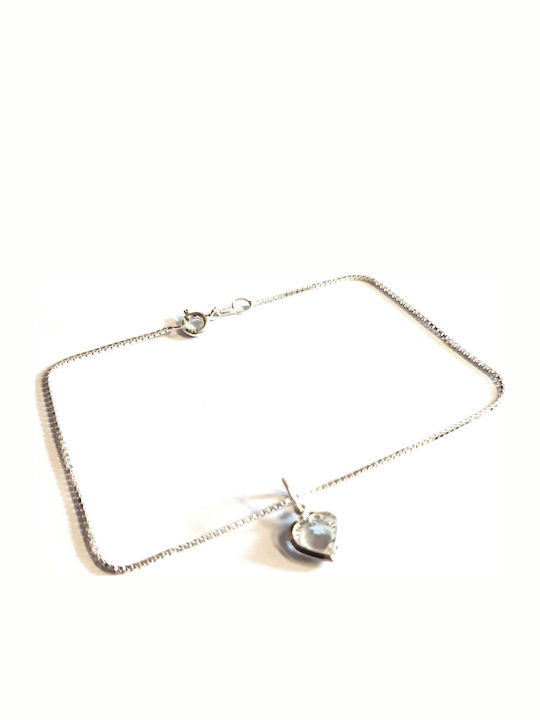 Amalfi Accessories Гривна за глезен от сребро с цирконий Amalfi Accessories Гривна за глезен от сребро с цирконий