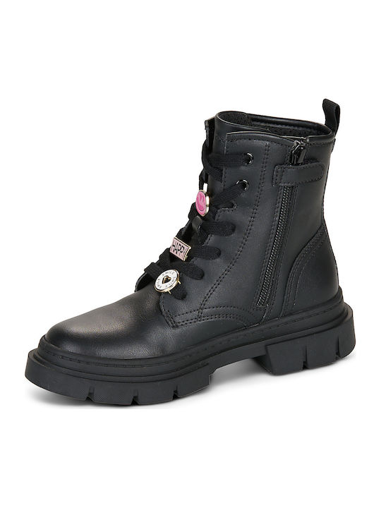 Kids Military Boots with Laces Black