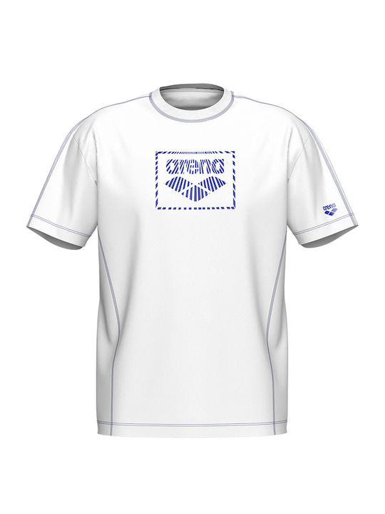 Arena Swim Men Short Sleeve Sun Protection Shirt White