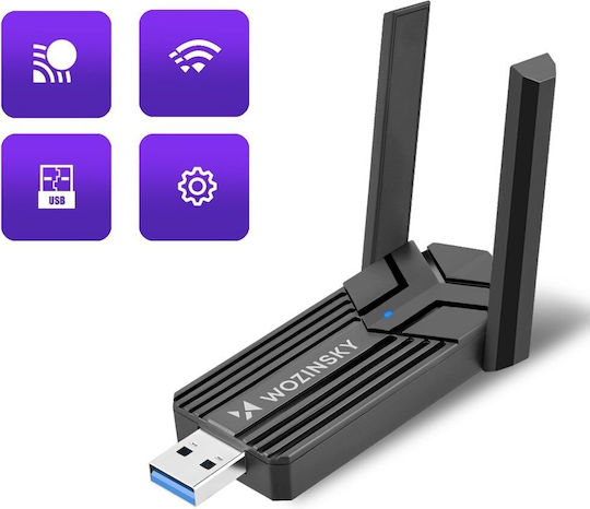 Wozinsky WAX-1800 USB Network Adapter with Wireless Wi-Fi Connection 1800Mbps
