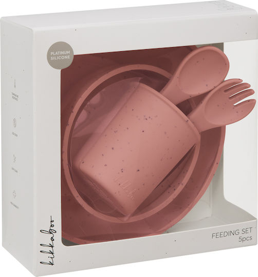 Kikka Boo Platinum Silicone Pink Feeding Set 3 Pieces for 6+ Months