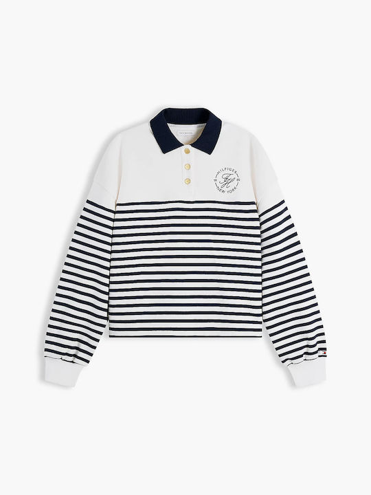 Дамска Поло Блуза Раиран Ecru/Dark Night Navy