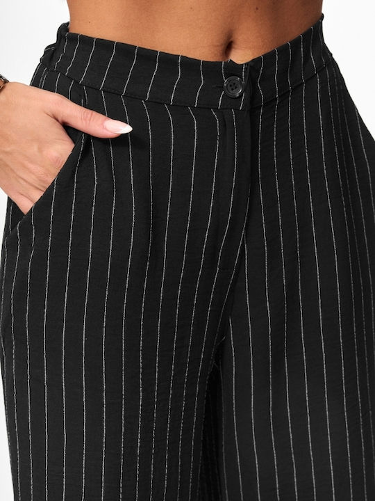 Women's Black Kit with Striped Trousers