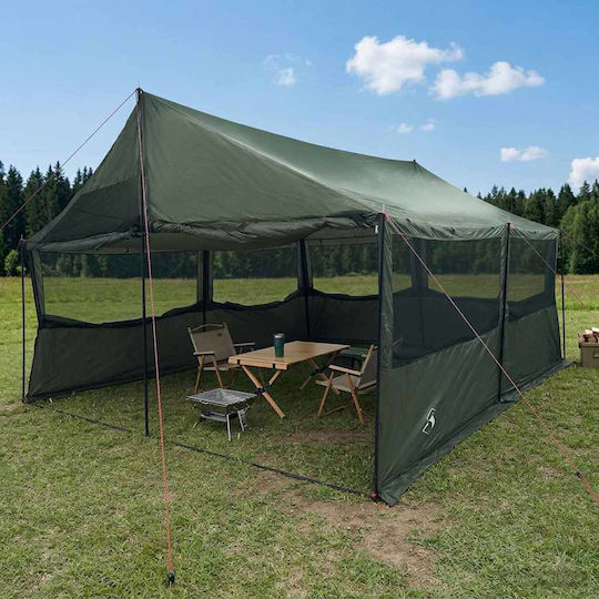 vidaXL Къмпинг сцена Каки 600x400x268см