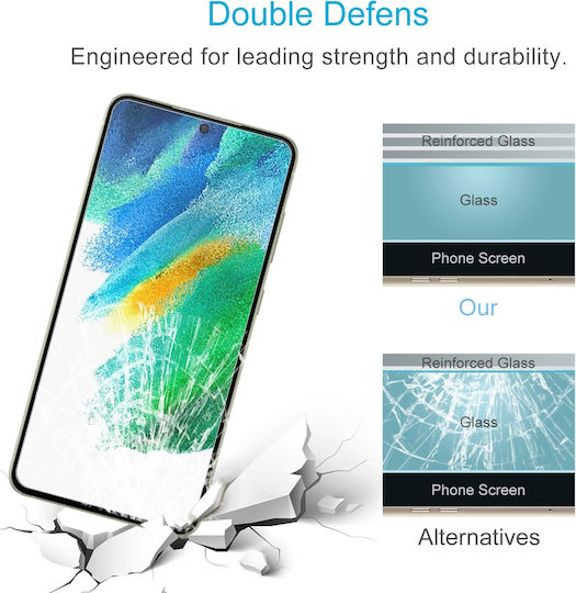 Samsung Galaxy S21 FE 5G Tempered Glass Film 0.26mm 9H 2.5D Fingerprint Unlock Not Supported