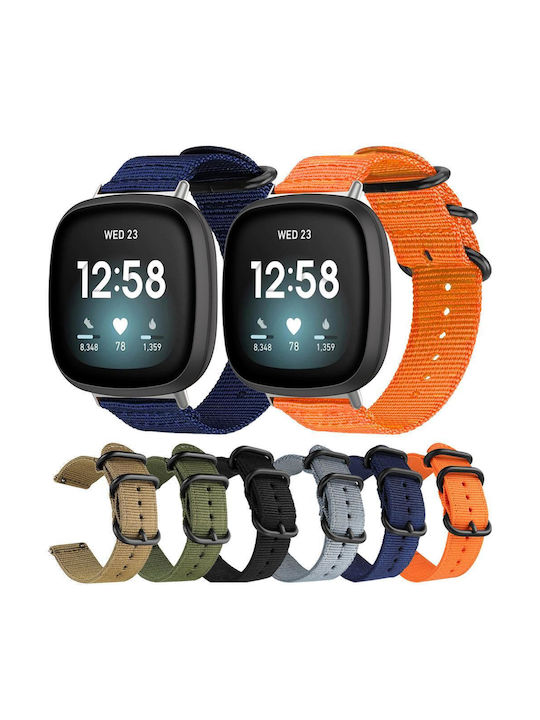 Fitbit Versa 4 3 Sense 2 Sense Xdfind Ring Buckle Nylon Canvas Watch Band Γκρι Fitbit Versa 4 3 Sense 2 Sense Xdfind Ring Buckle Nylon Canvas Watch Band Γκρι