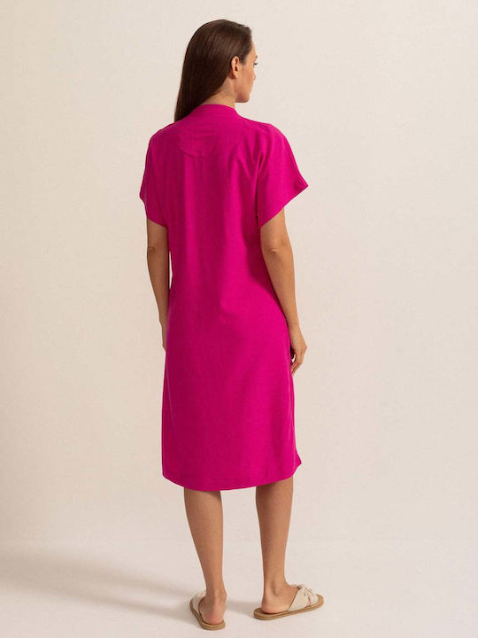 Sommer Midi Hemdkleid Aus Viskose