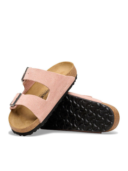 Дамски кожени сандали Розови Narrow Fit