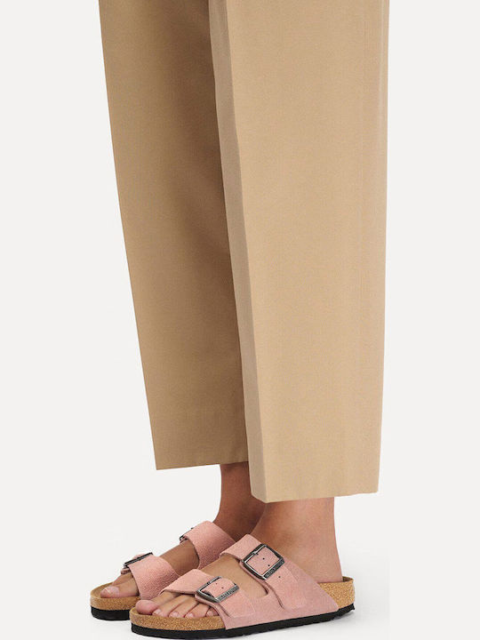 Дамски кожени сандали Розови Narrow Fit