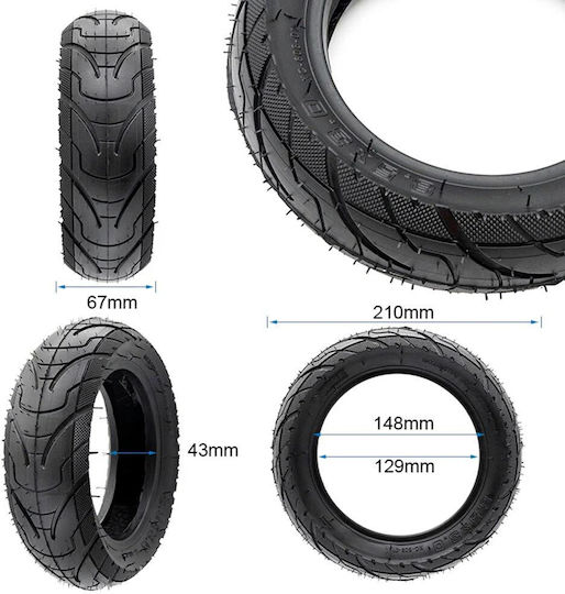 Гума за Електрически Скутер Ewheel 8.5x3-5.5 Черна