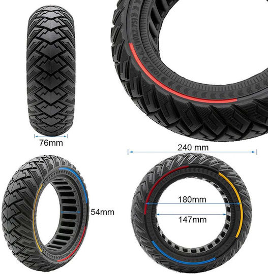 Solid Tire Electric Scooter Ewheel 10x2.75 Tricolour