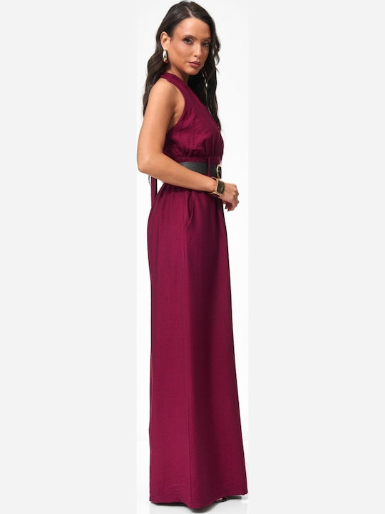 Damen Jumpsuit Burgundisch