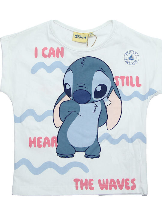 Kids Set with Shorts Summer 2 Pieces White Lilo & Stitch