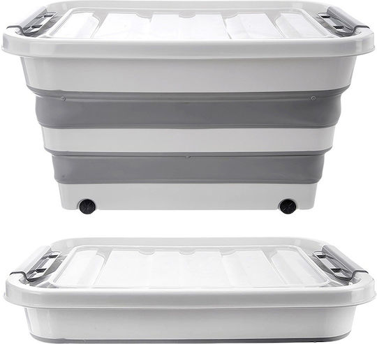 Orion Пластмасова Кутия За Съхранение С Колелца И Капак Сив 54x39x28см