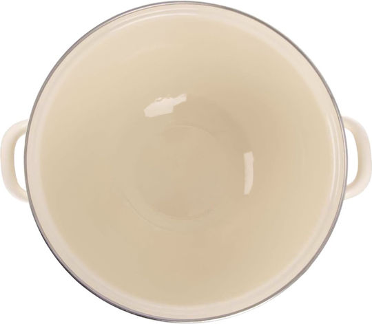 Orion Bol Servire Rotund Emailat Gri cu Diametru 26 cm