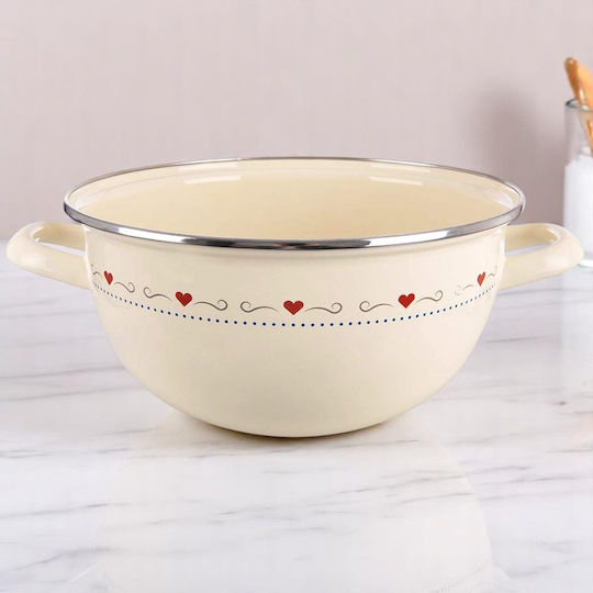 Orion Bol Servire Rotund Emailat Gri cu Diametru 26 cm