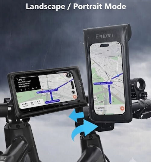 Earldom ET-EH353 Waterproof Bicycle & Motorcycle Mobile Phone Holder 360° Rotation Smartphones Up To 6.5"