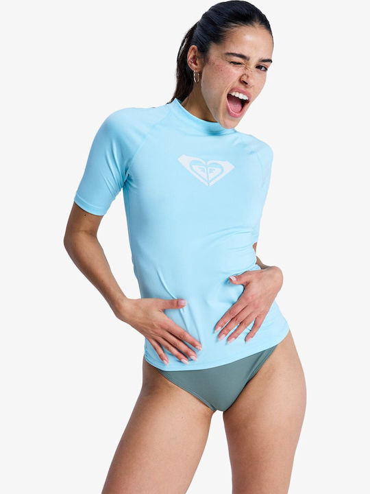 Roxy Whole Hearted UPF 50 Women's Short Sleeve Sun Protection Shirt Turquoise