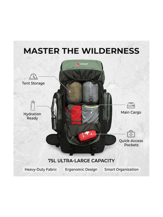 Cardinal Mountaineering Backpack 90lt Waterproof Khaki Expedition
