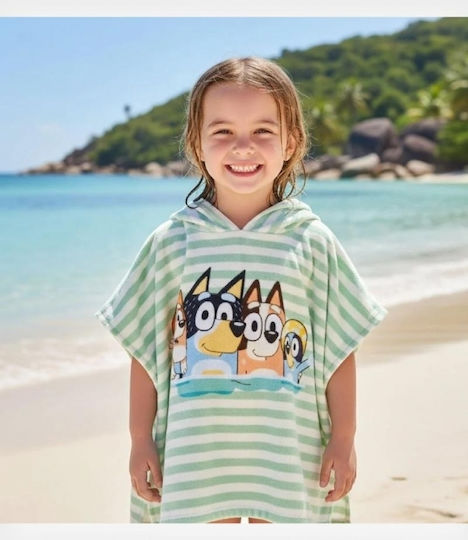 Essential Swe-2024se1734 Beach Poncho White/blue-bluey 65x65 Poncho Θαλασσης