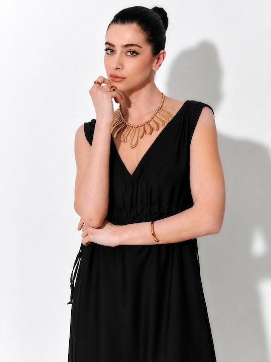 Sommer Maxi Damenkleid Schwarz S262032