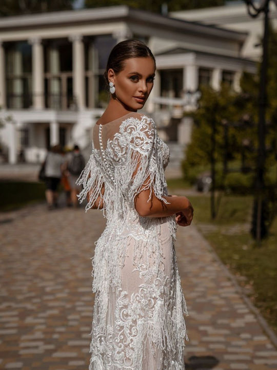 Wedding Dress with Gold Lace