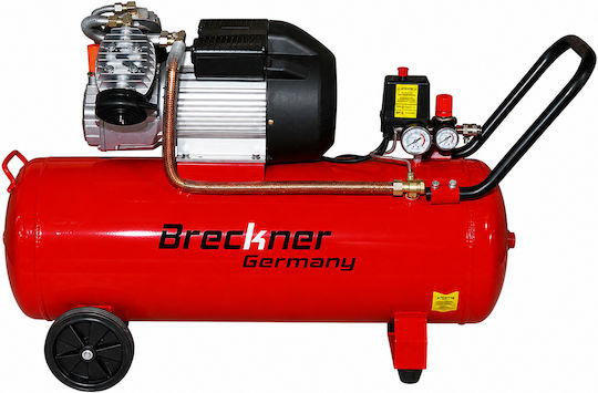 Breckner Einphasiger Luftkompressor mit Leistung 3hp und Luftkammer 100lt