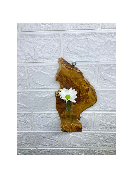 SteweHome Set of 2 Brown Wooden Flower Pots
