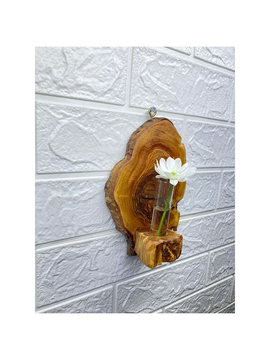 SteweHome Set of 2 Brown Wooden Flower Pots