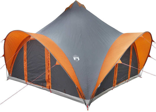 vidaXL Summer Camping Teepee Tent Grey for 6 People 400x400x350cm