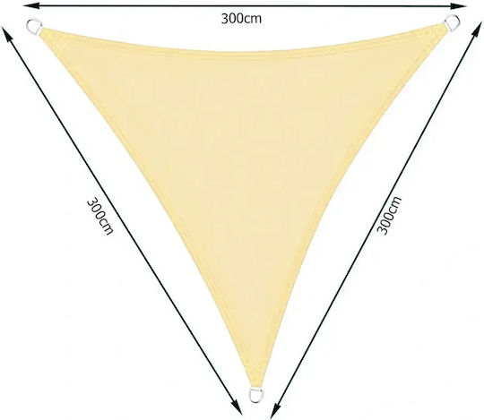 Verk Group Triangle Shade Sail Beige With Hoops 3x3m