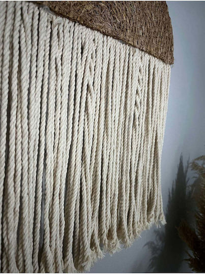 SteweHome Macrame Handmade Beige Fabric Wall Decor
