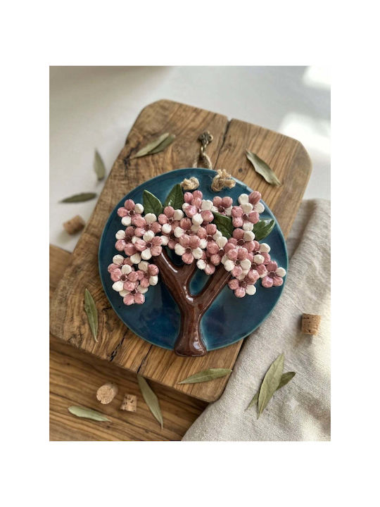 SteweHome 3D Wall Decor Handmade Purple from Ceramic Material 1cm