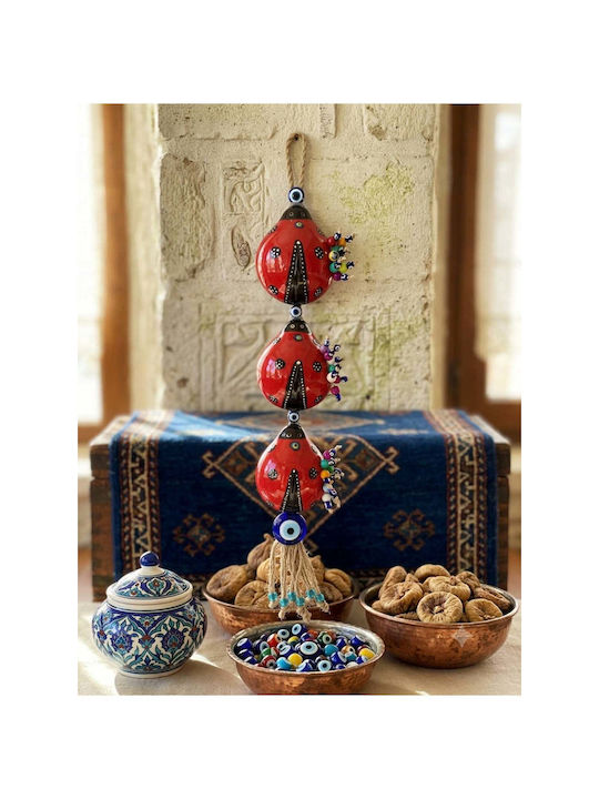 SteweHome Wall Decor Red Ceramic Material